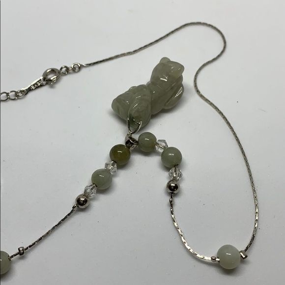 18k gold plated jade dragon pendant with chain - Picture 5 of 8